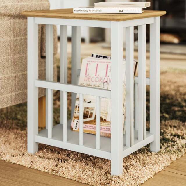 FWStyle Taberno Linen Magazine Table - White - Wilko - image 1
