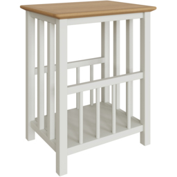 FWStyle Taberno Linen Magazine Table - White - Wilko - thumbnail 3