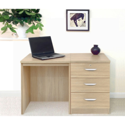R White Cabinets 3 Drawer Brown Set-03 Desk - Size: 72.8 x 107.9 x 54cm - Wilko - thumbnail 5
