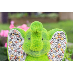 Marco Paul Stone and Grass Effect Resin Elephant Garden Ornament - Size: 35 x 29 x 10cm - Green - Wilko - thumbnail 4