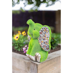 Marco Paul Stone and Grass Effect Resin Elephant Garden Ornament - Size: 35 x 29 x 10cm - Green - Wilko - thumbnail 7
