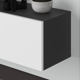 Decortie Francy 3 Door Anthracite and White Wall Mounted TV Unit - Size: 30 x 180 x 32cm - Multi - Wilko - thumbnail 4
