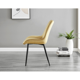 Furniturebox Solo Cesano 6 Seater Dining Set Brown Mustard Yellow and Black - Wilko - thumbnail 7