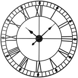 EOS Black Skeleton Wall Clock with Roman Numerals 100cm - Size: 100 x 100 x 2cm - Home Garden Direct - Wilko - thumbnail 1