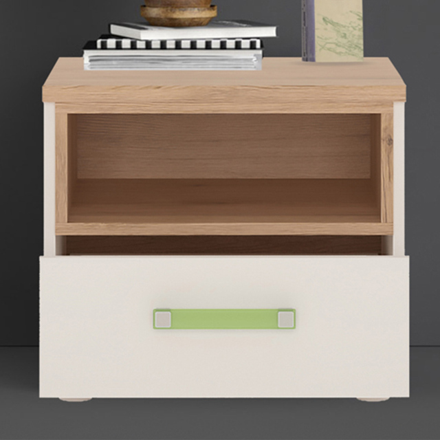 Florence 4KIDS Single Drawer Bedside Cabinet with Lemon Handles - White - Furniture to Go - Wilko - image 1