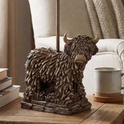 White and Antique Brass Effect Cow Table Lamp - Size: 35 x 64 x 35cm - Wilko - thumbnail 7