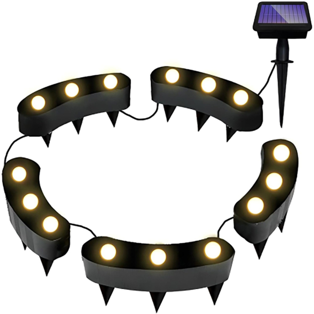 Garden Gear 5 Pack Warm White LED Solar Stake Light - Size: 5 x 9 x 2cm - Black - Wilko - image 1