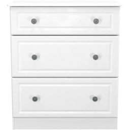 Crowndale Pembroke 3 Drawer Matt White Deep Chest of Drawers Ready Assembled - White Matt - Wilko - thumbnail 3