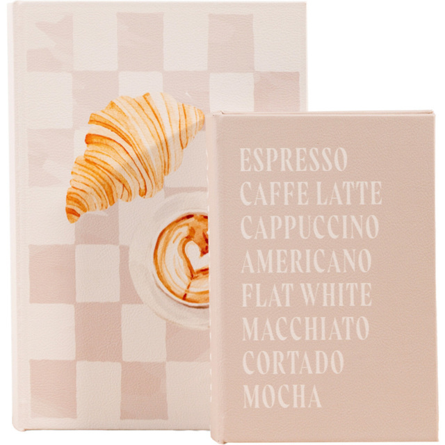 Set of 2 Coffee and Croissant Book Boxes - Wilko