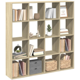 vidaXL 16 Shelf Sonoma Oak Bookcase - Size: 137.5 x 29 x 137.5cm - Brown - Wilko - thumbnail 5