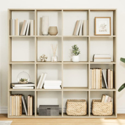 vidaXL 16 Shelf Sonoma Oak Bookcase - Size: 137.5 x 29 x 137.5cm - Brown - Wilko