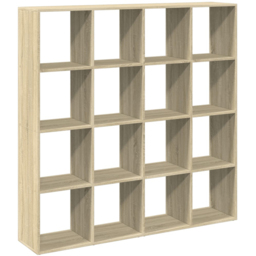 vidaXL 16 Shelf Sonoma Oak Bookcase - Size: 137.5 x 29 x 137.5cm - Brown - Wilko - thumbnail 4