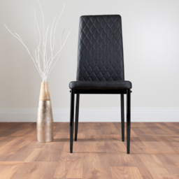 Furniturebox Arona Valera Glass 4 Seater Round Dining Set Black - Wilko - thumbnail 4