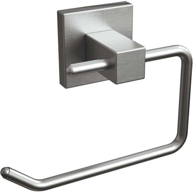 Rothley Brushed Silver Square Toilet Roll Holder - Size: 16.5 x 5.5 x 19cm - Wilko - image 1