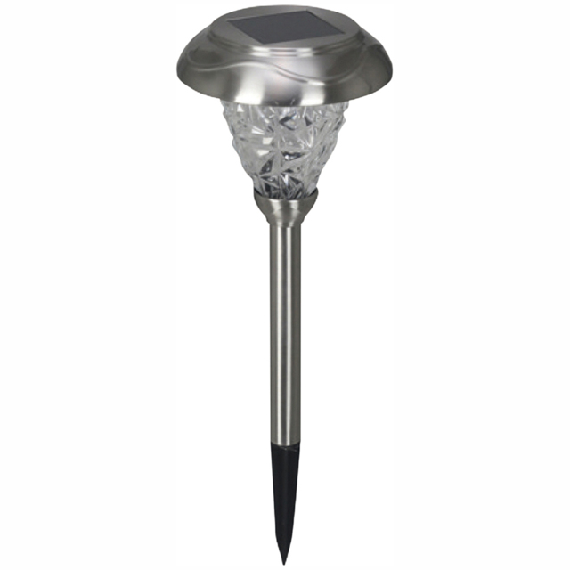 Luxform Saint Etienne Solar LED Spike Light - Size: 15.5 x 15.5 x 31.5cm - Silver - Wilko - image 1
