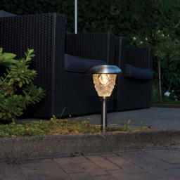 Luxform Saint Etienne Solar LED Spike Light - Size: 15.5 x 15.5 x 31.5cm - Silver - Wilko - thumbnail 3