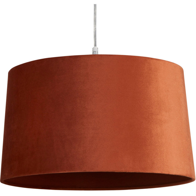 Lighting Collection Posner Burnt Orange Velvet Tapered Drum Lamp Shade 40cm - Size: 24 x 41 x 41cm - Wilko - image 1