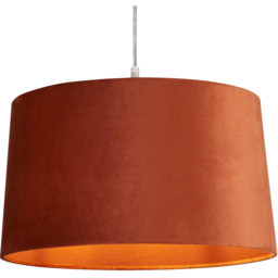 Lighting Collection Posner Burnt Orange Velvet Tapered Drum Lamp Shade 40cm - Size: 24 x 41 x 41cm - Wilko - thumbnail 4