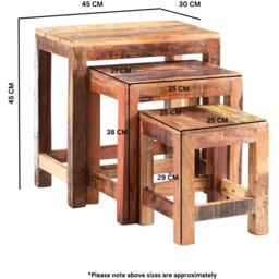 Brooklyn Camea Wooden Nest of Tables Set of 3 - Brown - Wilko - thumbnail 6
