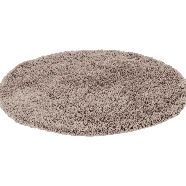 Desire Rugs Oxford Light Beige Plain Round Shaggy Rug 120 x 120cm - L.Beige - Wilko - image 1