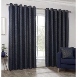 Nova Eyelet Curtain - Navy/168cm/137cm - Size: W 168 x D 137cm - Wilko - thumbnail 3