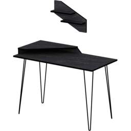 Decorotika Desalvo Single Shelf Black Marble Effect Computer Desk - Size: 75 x 120 x 60cm - Wilko - thumbnail 3