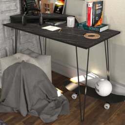 Decorotika Desalvo Single Shelf Black Marble Effect Computer Desk - Size: 75 x 120 x 60cm - Wilko - thumbnail 5