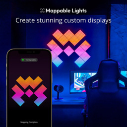 Twinkly Squares 64 RGB LED Smart Panel Light 6 Pack - Size: 22 x 18.5 x 18.5cm - Black - Wilko - thumbnail 5