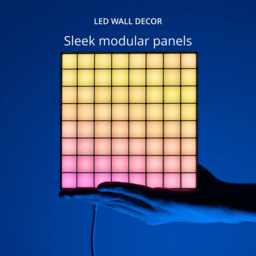 Twinkly Squares 64 RGB LED Smart Panel Light 6 Pack - Size: 22 x 18.5 x 18.5cm - Black - Wilko - thumbnail 4