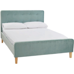Pierre King Size Aqua Blue Crushed Velvet Bed Frame - LPD Home - Wilko - thumbnail 3