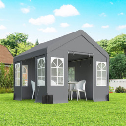 Outsunny 3 x 3m Grey Cathedral Style Gazebo with Sidewalls - Wilko - thumbnail 4