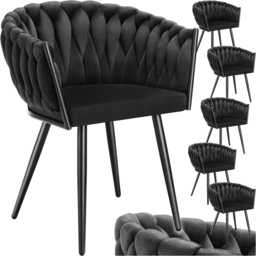 Tectake Astana Set of 6 Black Dining Chair - Wilko - thumbnail 3