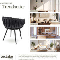 Tectake Astana Set of 6 Black Dining Chair - Wilko - thumbnail 7
