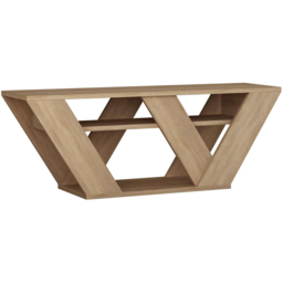 Decortie Pipralla 2 Shelf Oak Modern TV Unit - Size: 40 x 110 x 30cm - Cream - Wilko - thumbnail 3