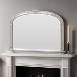 Yearn Victoria Bevelled Silver Overmantle Mirror 89 x 127cm - Wilko - thumbnail 6