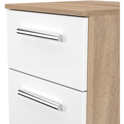 Crowndale Contrast 2 Drawer White Matt and Bardolino Oak Compact Bedside Cabinet Ready Assembled - White Matt & Bardolino Oak - Wilko - thumbnail 6