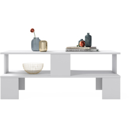 Decorotika Evans Single Shelf White Coffee Table - Size: 46.8 x 120 x 60cm - Wilko - thumbnail 4