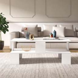 Decorotika Evans Single Shelf White Coffee Table - Size: 46.8 x 120 x 60cm - Wilko - thumbnail 6