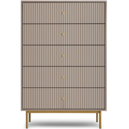 Devon 5 Drawer Grey Chest of Drawers - Home Garden Direct - Wilko - thumbnail 3