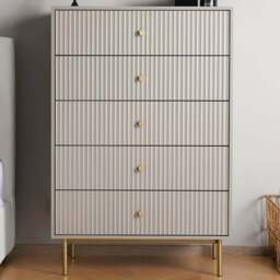 Devon 5 Drawer Grey Chest of Drawers - Home Garden Direct - Wilko - thumbnail 1