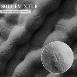 Sweet Dreams Alpine Double Charcoal Faux Fur Fitted Sheet - Wilko - thumbnail 4