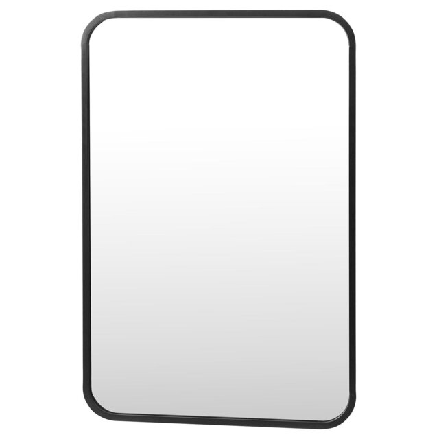 Black Frame Rectangle Bathroom Mirror - Black - Size: 70 x 40cm - Wilko - image 1