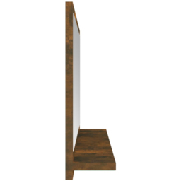 vidaXL Single Shelf Smoked Oak Bathroom Mirror - Size: 37 x 60 x 10.5cm - Brown - Wilko - thumbnail 5