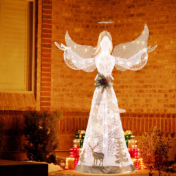 Costway 100 LED Lighted Angel Christmas Decoration 4.9ft - Size: 150 x 45 x 103cm - White,Gold - Wilko - thumbnail 6