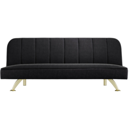 Burlington Single Sleeper Black Velvet Brushed Gold Sofa Bed - LPD Home - Wilko - thumbnail 4
