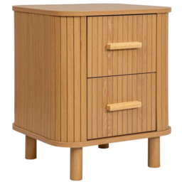 Birlea Axel 2 Drawer Fluted Bedside Table - Brown - Wilko - thumbnail 3