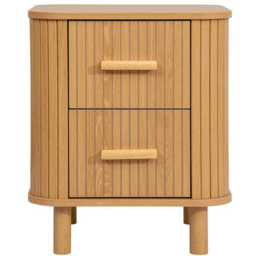 Birlea Axel 2 Drawer Fluted Bedside Table - Brown - Wilko - thumbnail 4