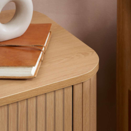 Birlea Axel 2 Drawer Fluted Bedside Table - Brown - Wilko - thumbnail 6