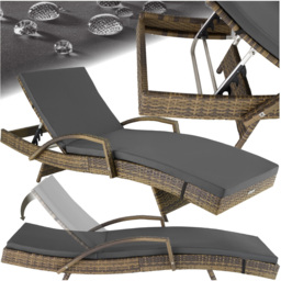tectake Oceane Natural 5 Level Adjustable Aluminium Frame Sun Lounger - Size: 74.5 x 62 x 190cm - Brown - Wilko - thumbnail 3
