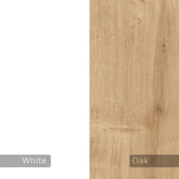 Decortie Saly Oak and White Modern Side End Table - Size: 57 x 55 x 20cm - Multi - Wilko - thumbnail 4